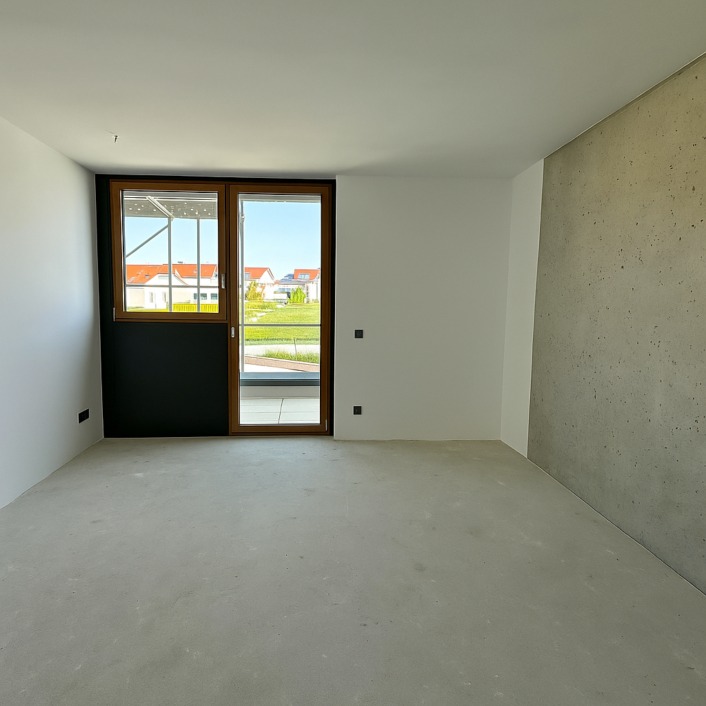 Schlafzimmer - aktueller Bautenstand - Wohnung 1 - 1. Stock
